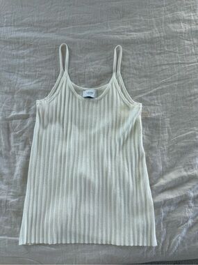 LEGOE Heritage Maternity Ribbed Ivory Spaghetti-Strap Camisole